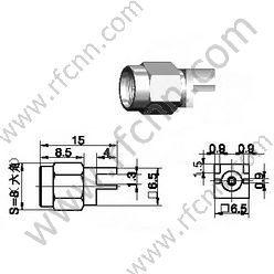 Supporto per bordi femmina SMA per connettore PCB RF