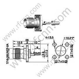 Flangia femminile TNC per connettore RG178 RF