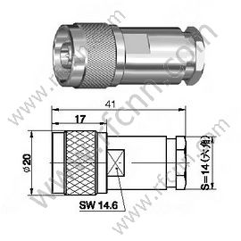 N Morsetto maschile per connettore RG58 RF