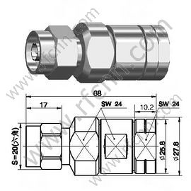 N Morsetto maschile per connettore RF flessibile 1/2 "