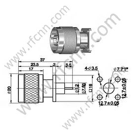 N Connettore MicroTrip maschio flange RF