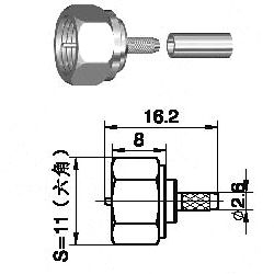 Connettore F RF per RG179