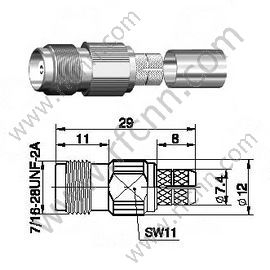 TNC Femmina per connettore LMR300 RF