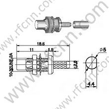 Supporto per pannello femminile SMC per connettore RG174 RF