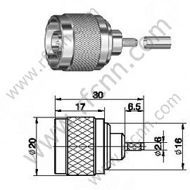 N maschio per connettore RG316 RF