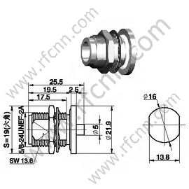 N paratia femminile per cavo semirigido connettore RG402 RF
