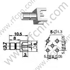 SMB Femmina per connettore PCB RF