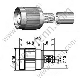 TNC maschio per il connettore LMR200 RF