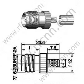 TNC Femmina per connettore RG58 RF