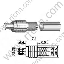 Mcx maschio crimpatura per connettore RG58 RF