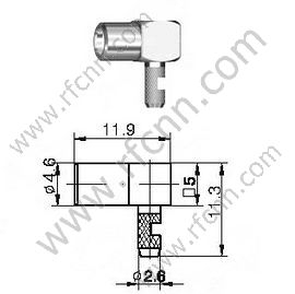 Angolo retto maschio SSMB per connettore RG178 RF