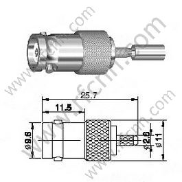 BNC Crimp Femine per connettore RG174 RF