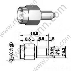 Crimpatura maschile SMA per connettore RG178 RF