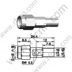 Crimpatura maschile SMA per connettore RG402 RF semirigido