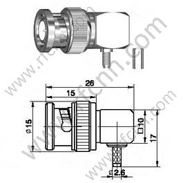 Angolo retto maschio crimpatico BNC per connettore RG174 RF