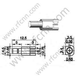Supporto per bordo femminile SSMB per connettore RF PCB