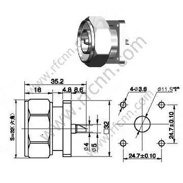 CONNETTORE RF DI DIN 7/16 MASCHIO MASCHIO RF
