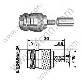 N femmina per connettore RG58 RF