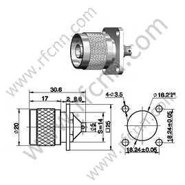 N flangia maschile per cavo semirigido connettore RG402 RF