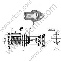 F Connettore Femmina Bulkhead Mount RF