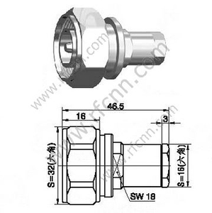 DIN Maschio 7/16 per il connettore RF del cavo 3/8 "Super flessibile
