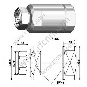 DIN Maschio 7/16 per 1 1/4 "Connettore RF flessibile per 1 1/4 "
