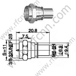 F maschio per connettore antenna rf