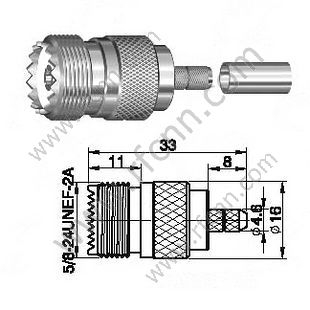 UHF Female Crimp per connettore RG142 RF