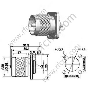 Connettore RF di montaggio maschile UHF