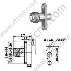 Flangia di crimpatura femminile SMA per connettore RG405 RF