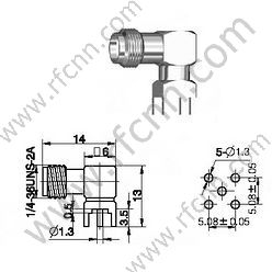 Angolo retto femminile SMA per connettore RF PCB