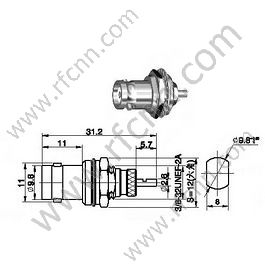 BNC Crimp Panel Panel Mount per connettore RG178 RF