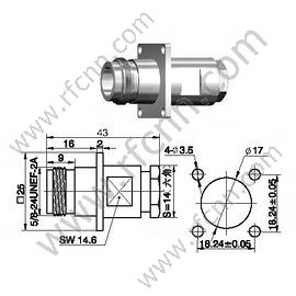 N flangia di morsetto femminile per connettore RG142,58 RF