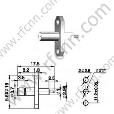 Connettore RF micro-strip flangia femminile SMB