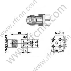 SMA femmina per connettore PCB RF
