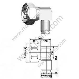 Angolo retto maschio DIN 7/16 per connettore RG213 RF