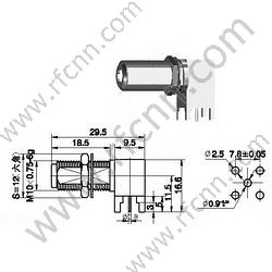 F angolo retto femminile per connettore RF PCB