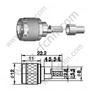 Mini UHF maschio per connettore RG174 RF