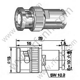 Morsetto maschio BNC per connettore RG58 RF