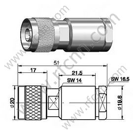 N Morsetto maschile per connettore LMR400 RF