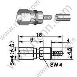 Crimp maschio SSMC per connettore RG178 RF