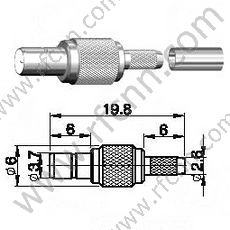 Crimpazione femminile SMB per connettore RG174 RF