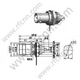 BNC Femmina Bulkhead Panel Mount RF Connector