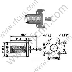 Flangia di crimpatura femminile SMA per connettore RG178 RF