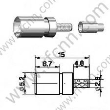 Mcx Female Crimp per connettore RG178 RF
