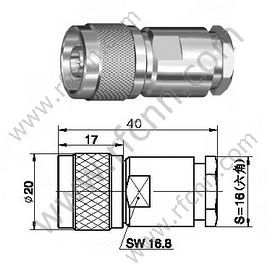 N Morsetto maschile per connettore RG213 RF