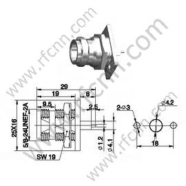 N Connettore RF flangia flangia a flange