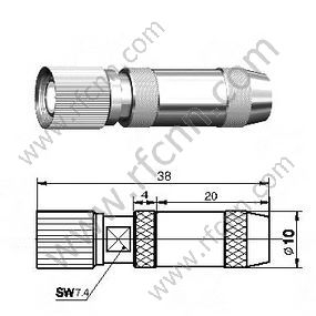 1.6 / 5.6 Maschile per connettore RG179 RF