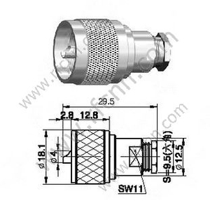 Morsetto maschio UHF per connettore RG58 RF