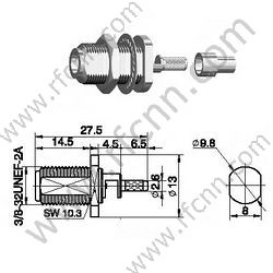 F Connettore RF Bulthead per RG179